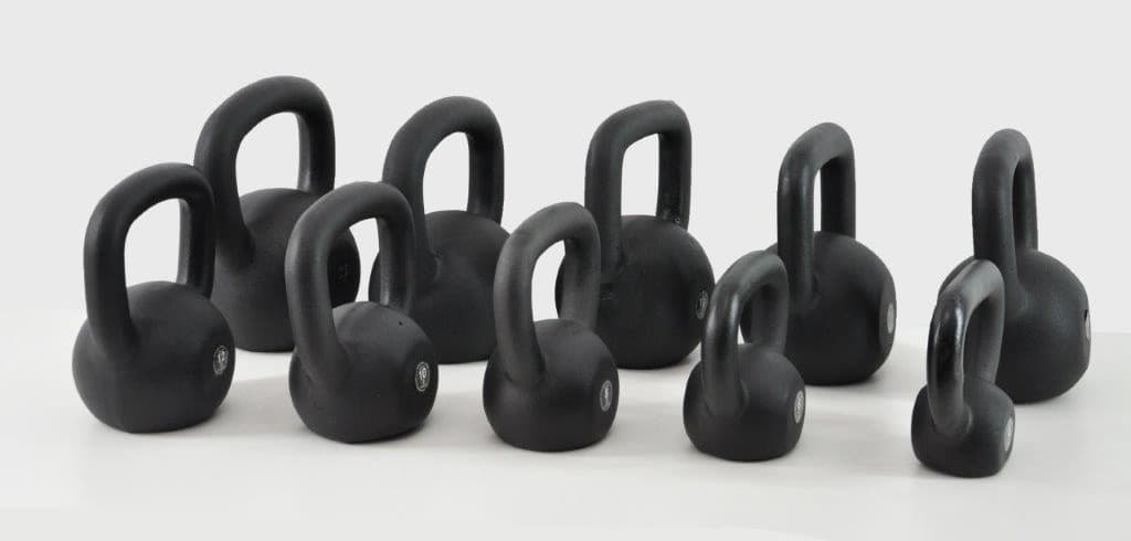 Kettlebells texturizados para treino funcional